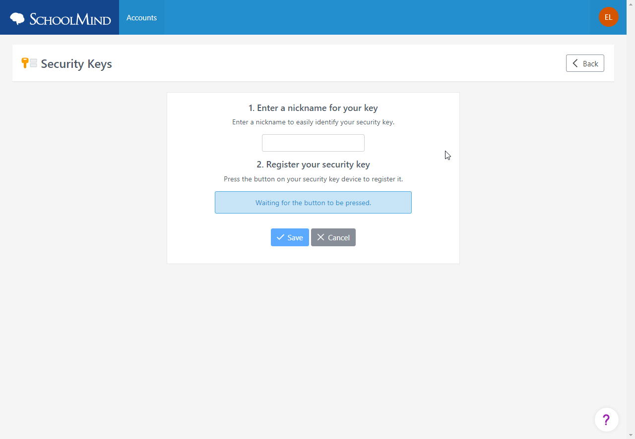 Adding a security key to your SchoolMind ID – SchoolMind
